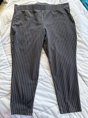 torrid Black Pinstripe Ponte Ankle leggings